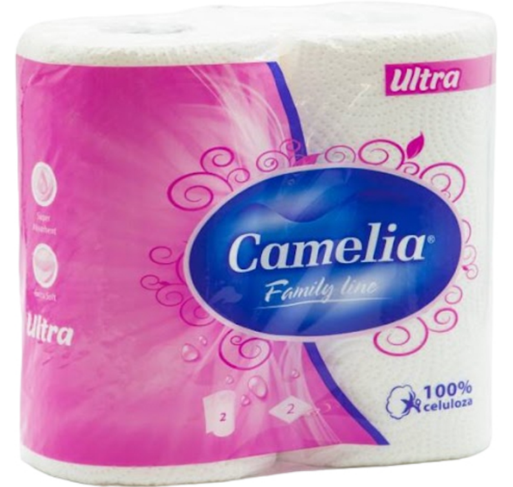 Рушник паперовий Camelia Ultra 2-шаровий білий 2 шт